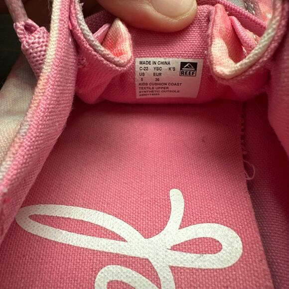 Reef Kids' Cushion Coast Sneaker Cotton Candy Cloud Girls Size 5 - Picture 6 of 8